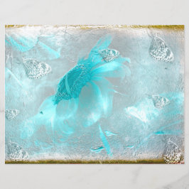 Butterfly Sonnenblume Aquamarin Silver Vintag Anti