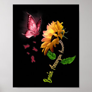 Butterfly Sonnenblume Hirnaneurysma Bewusstsein 1 Poster