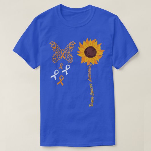 Butterfly Sonnenblume Hirnkrebs Bewusstsein Chemo  T-Shirt (Design vorne)