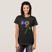 Butterfly Sonnenblume Hydrocephalus Bewusstsein T-Shirt (Vorne ganz)