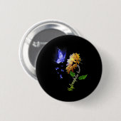 Butterfly Sonnenblume Hydrocephalus Sensibilisieru Button (Vorne & Hinten)
