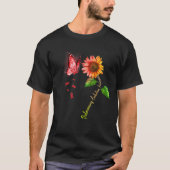 Butterfly Sonnenblume Lungenembolie Bewusstsein T T-Shirt (Vorderseite)
