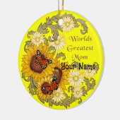 Butterfly Sonnenblume Mama Keramik Ornament (Links)