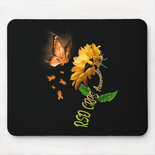 Butterfly Sonnenblume Rsd Crps Bewusstsein 1 Mousepad (Vorne)
