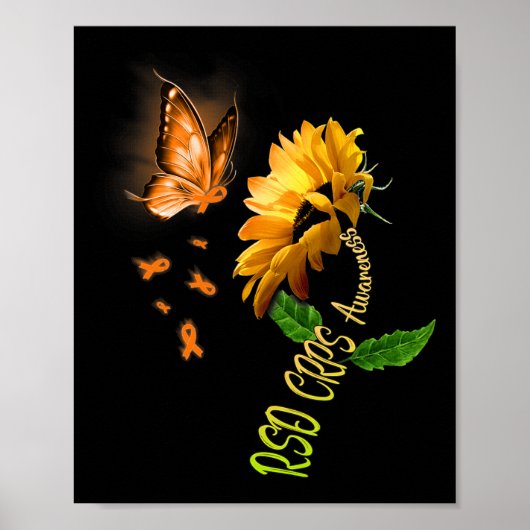 Butterfly Sonnenblume RSD CRPS Bewusstsein 1 Poster (Vorne)