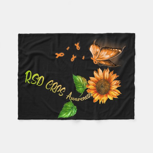 Butterfly Sonnenblume Rsd Crps Bewusstsein Fleecedecke (Vorderseite (Horizontal))
