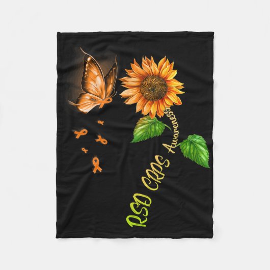 Butterfly Sonnenblume Rsd Crps Bewusstsein Fleecedecke (Vorderseite)