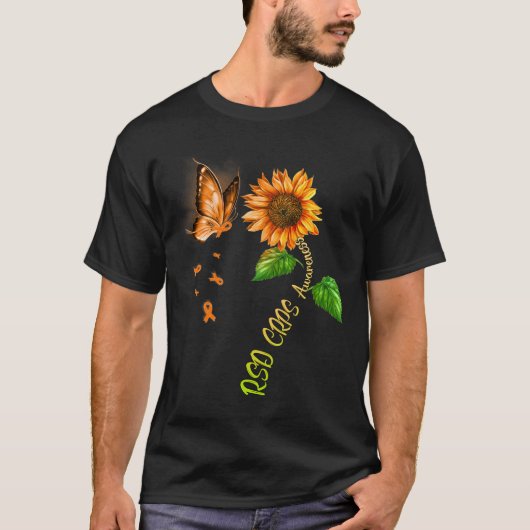 Butterfly Sonnenblume Rsd Crps Bewusstsein T-Shirt (Vorderseite)