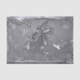 Butterfly Sonnenblume Schwarz-weiß Vintag Negativ Seidenpapier