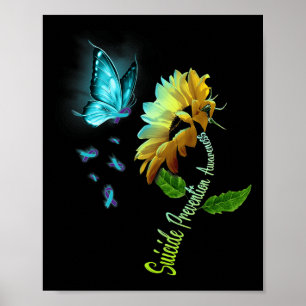 Butterfly Sonnenblume Suizidprävention Bewusstsein Poster
