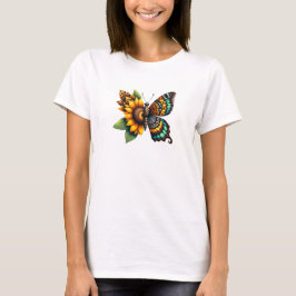 Butterfly Sonnenblume T-Shirt
