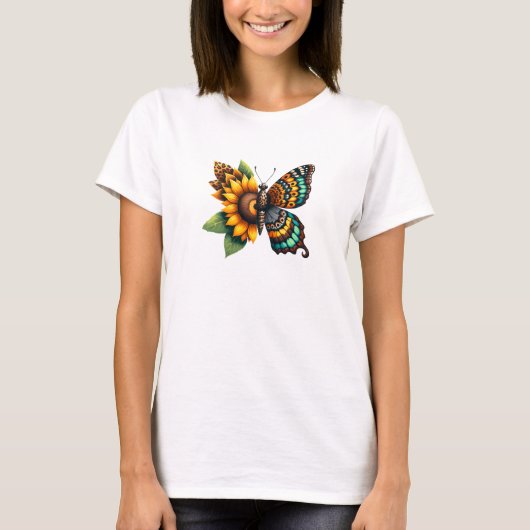 Butterfly Sonnenblume T-Shirt (Vorderseite)