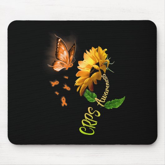 Butterfly Sonnenblumen CRPS-Bewusstsein Mousepad (Vorne)