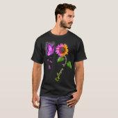 Butterfly Sonnenblumen Epilepsie Bewusstsein T-Shirt (Vorne ganz)