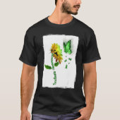 Butterfly Sonnenblumen Scoliose Bewusstsein für Mä T-Shirt (Vorderseite)