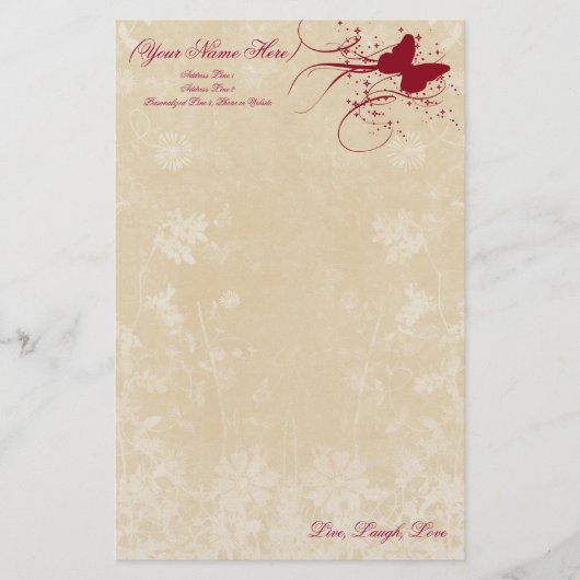 Butterfly Sparkle Personal Stationery Briefpapier (Vorderseite)