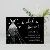 Butterfly Sparkress Brautparty Folieneinladung (Stehend vorne)