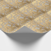 Butterfly & Sparrow Golden Oriental Garden Scene Geschenkpapier (Ecke)