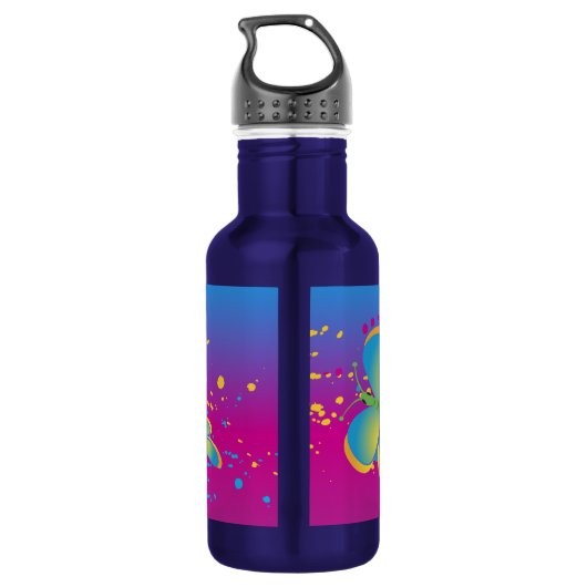 Butterfly Splash Edelstahlflasche (Rückseite)