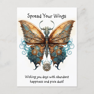 Butterfly Spreizen Sie Ihre Flügel viel Glück Postkarte