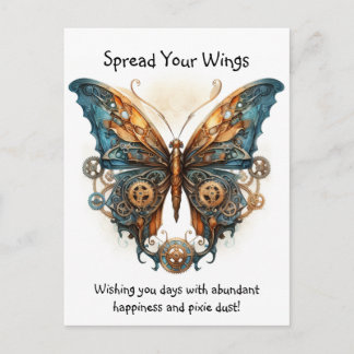 Butterfly Spreizen Sie Ihre Flügel viel Glück Postkarte