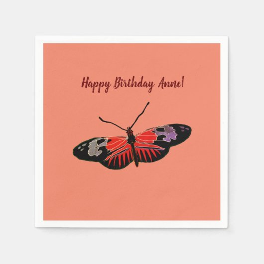 Butterfly Spring Art Serviette (Vorderseite)