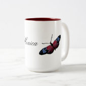 Butterfly Spring Art Zweifarbige Tasse (VorderseiteRechts)