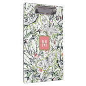 Butterfly Spring Floral Monogram School Klemmbrett (Rechts)
