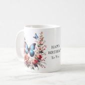 Butterfly Spring Sublimation-96280 Uhr Kaffeetasse (Vorderseite Links)