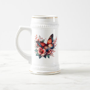 Butterfly Spring Sublimation-96284 Bierglas