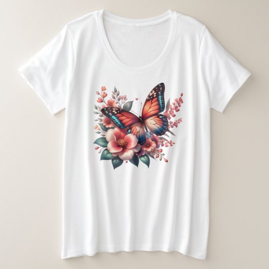 Butterfly Spring Sublimation-96284 Große Größe T-Shirt (Design vorne)