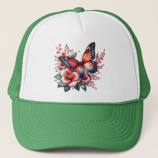 Butterfly Spring Sublimation-96284 Truckerkappe (Vorderseite)
