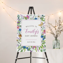 Butterfly Spring Wildblume Babyduschzeichen