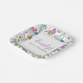 Butterfly Spring Wildblume Babyduschzeichen Pappteller (Gewinkelt)