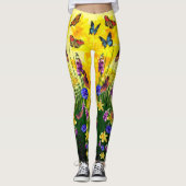 Butterfly Springtime-Blume Leggings (Vorderseite)