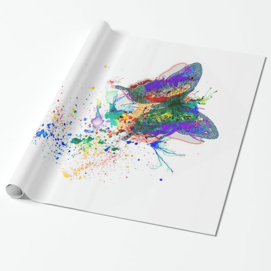 Butterfly-Spritzer Geschenkpapier (Ungerollt)