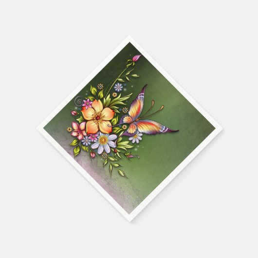 Butterfly Standard Cocktail Napkins Serviette (Ecke)