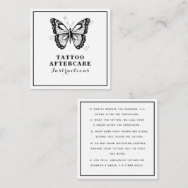 Butterfly & Starry Tattoo Aftercare Instructions Quadratische Visitenkarte