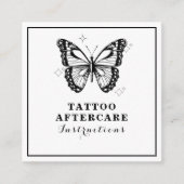 Butterfly & Starry Tattoo Aftercare Instructions Quadratische Visitenkarte (Vorderseite)