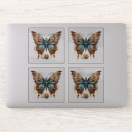 Butterfly Steampunk Blue Bronze Gear Schmetterling Aufkleber