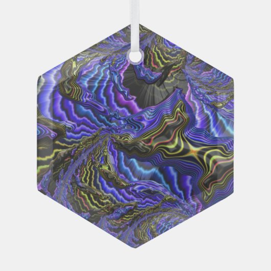 Butterfly Stew Farbiges Fraktal Landschaft Abstrak Ornament Aus Glas (Vorderseite)