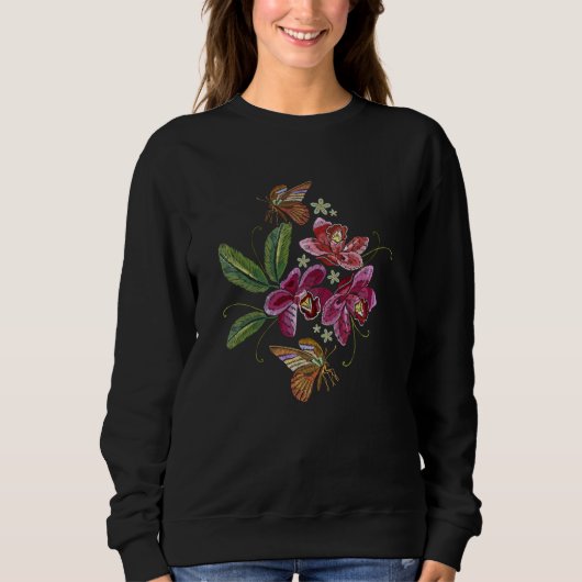Butterfly-Stickerei Sweatshirt (Vorderseite)