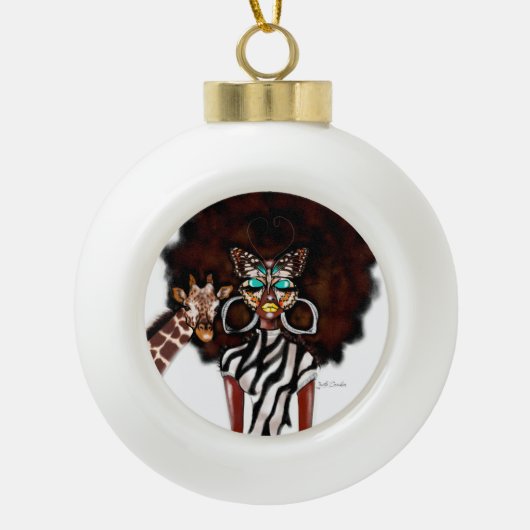 BÜTTERFLY-STUBE KERAMIK Kugel-Ornament (Vorderseite)