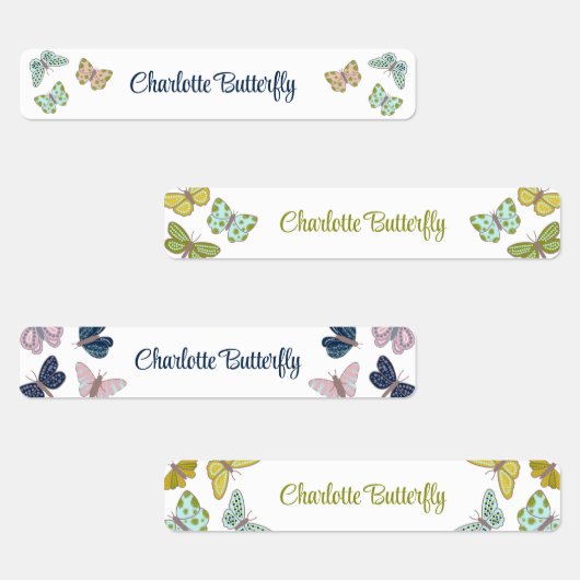 Butterfly Summer Pink Blue Yellow Labels Etiketten (Gruppe)
