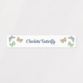 Butterfly Summer Pink Blue Yellow Labels Etiketten (Design 1)