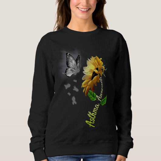 Butterfly Sunflower Asthma Awareness Sweatshirt (Vorderseite)