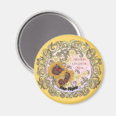 Butterfly Sunflower Mama individuelle Name Magnet (Vorderseite/Rückseite)