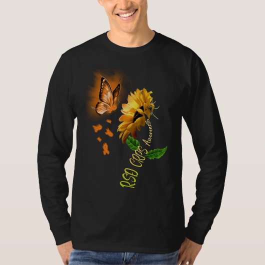 Butterfly Sunflower RSD CRPS Awareness T-Shirt (Vorderseite)