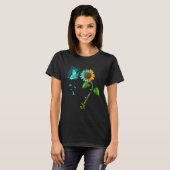 Butterfly Sunflower Scleroderma Awareness T-Shirt (Vorne ganz)