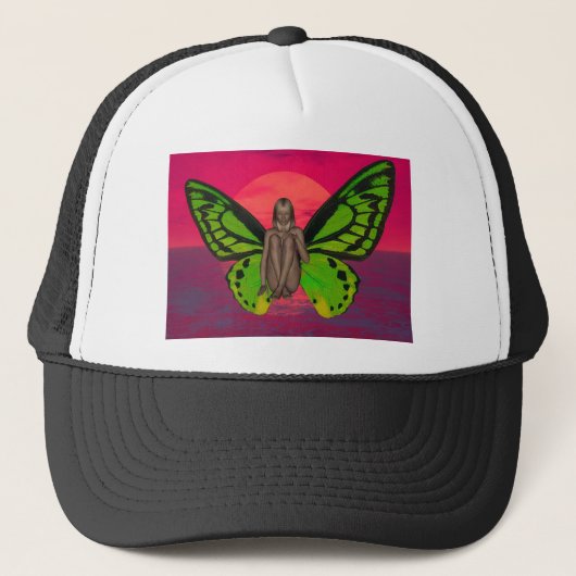 Butterfly Sunset Truckerkappe (Vorderseite)